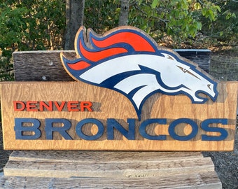 Broncos Oak Plaque