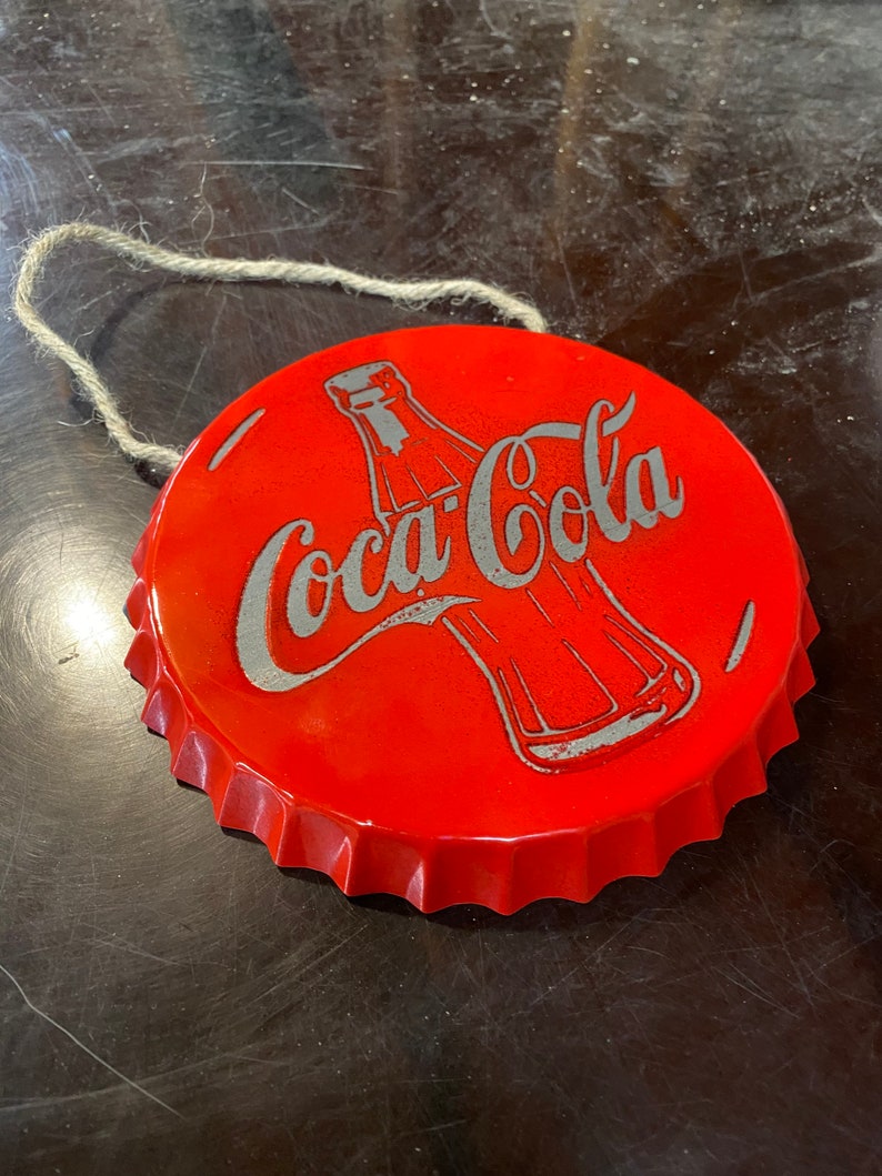 Coca Cola Bottle Cap Sign Etsy