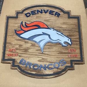Broncos Vintage Oak Plaque