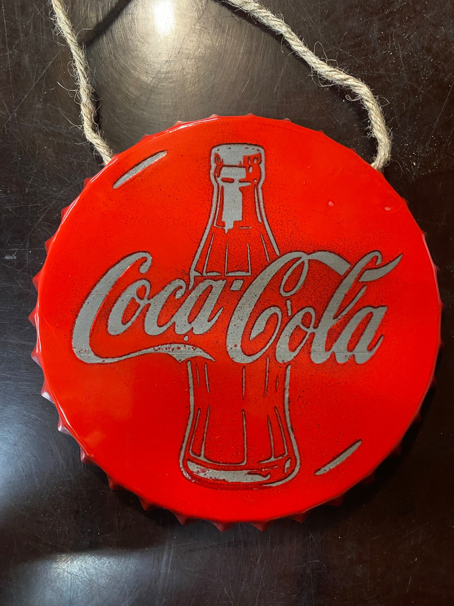 Coca Cola Bottle Cap Sign Etsy
