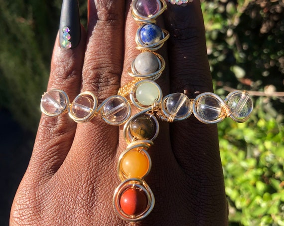 Gold All Bases Covered Chakra Ring  - Adjustable