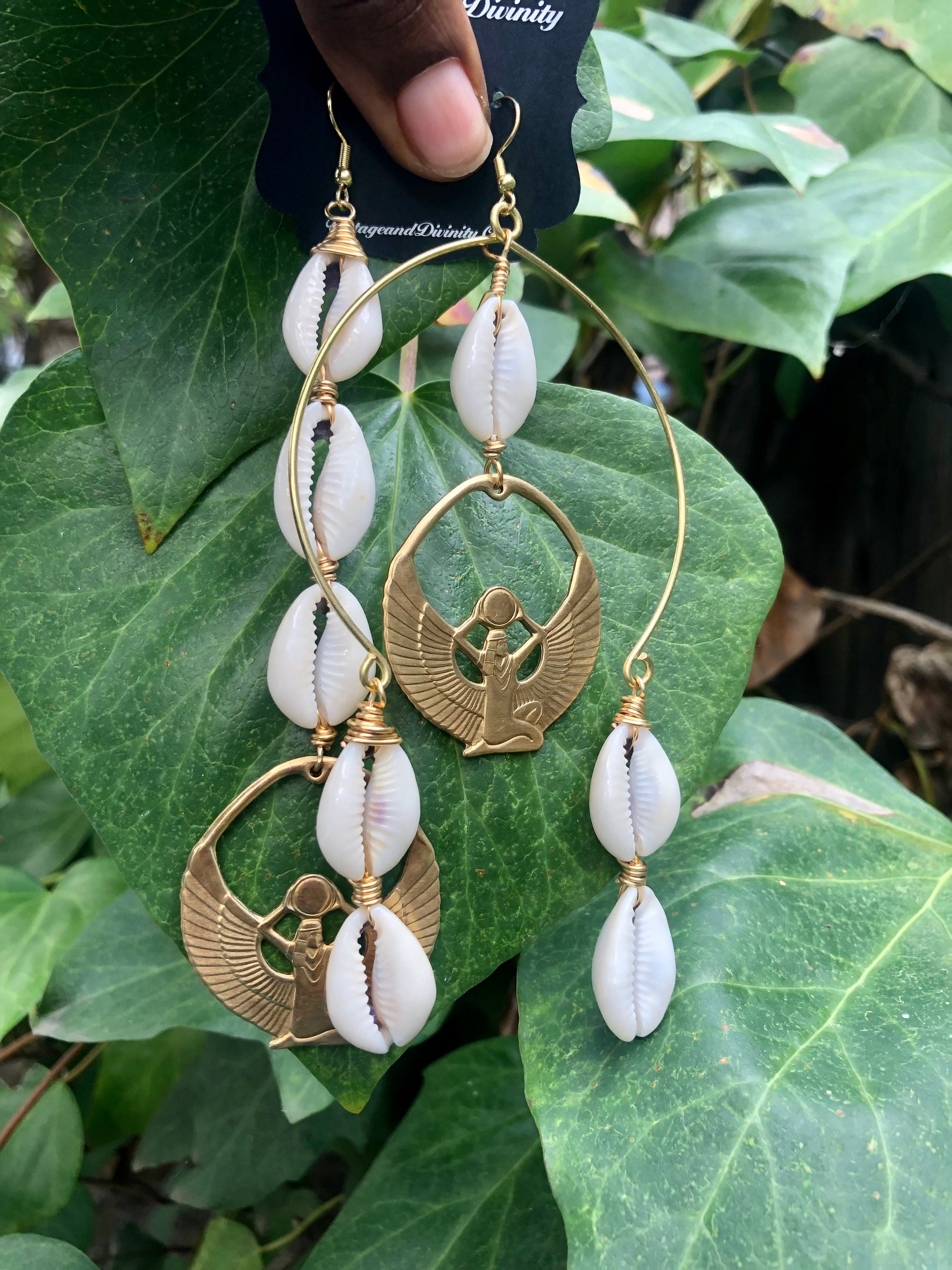 Cowrie shell hoops shop
