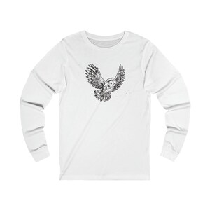 Owl Long Sleeve Cotton T-Shirt ;  Animal Medicine, Totem Animal, Spirit Animal tshirt, tee shirt