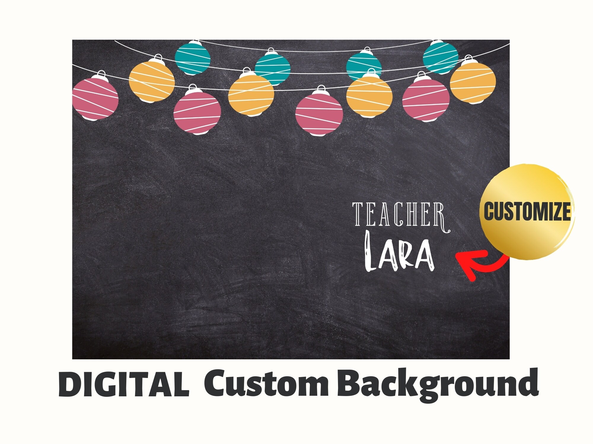 DIGITAL Custom Online Teaching Background Classroom Etsy