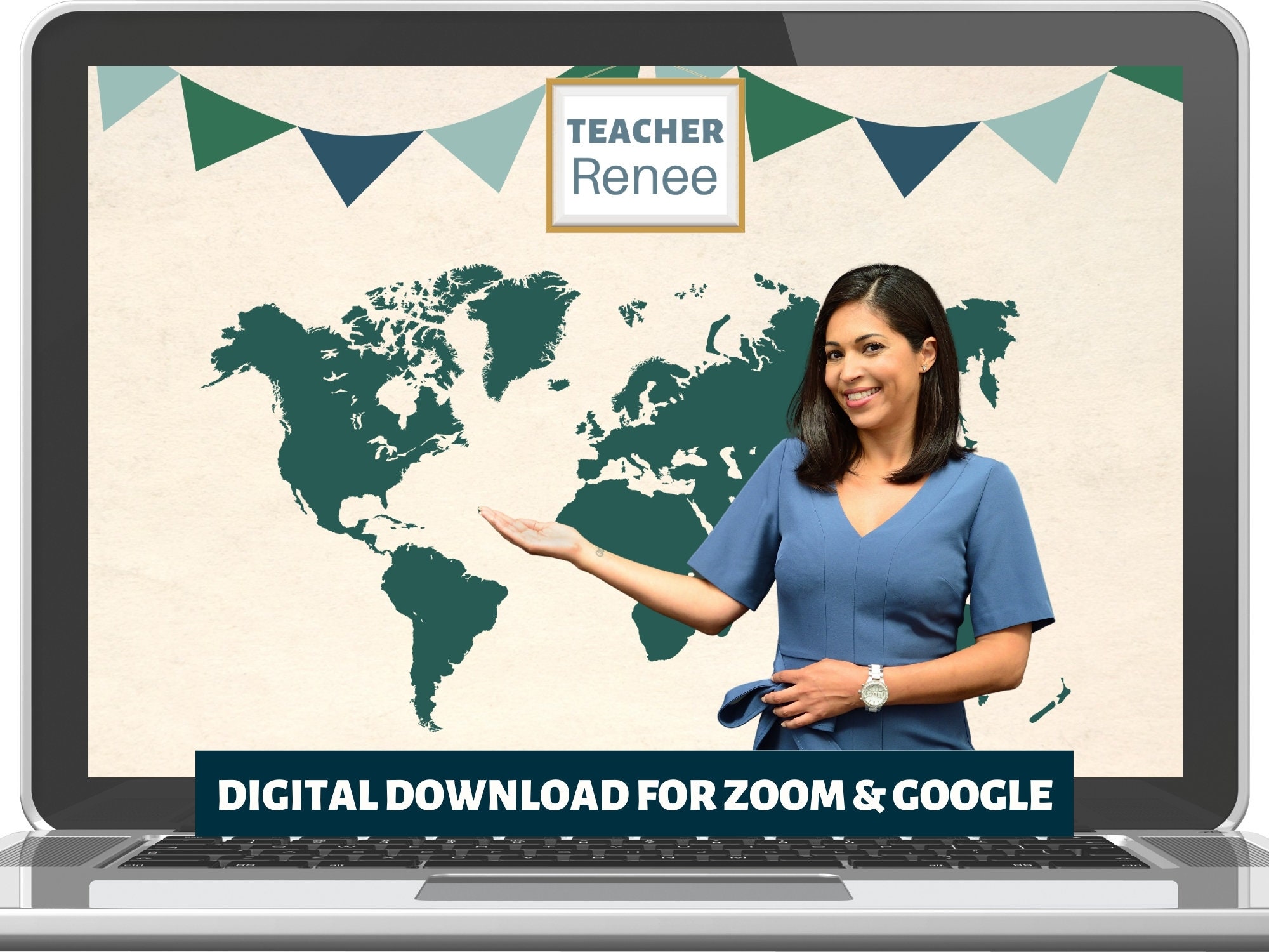 Digital Online Teaching Background Classroom Map background | Etsy