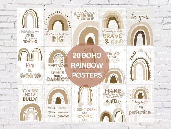 Fully Editable Printable Organic Rainbow Inspirational Etsy