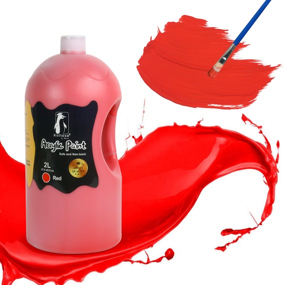 Red Acrylic Paint, Artist Quality, Non-toxic, Bulk Size Acrylic