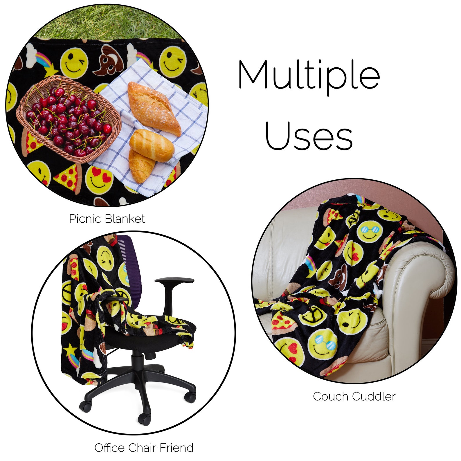 Emoji Throw Blanket Supersoft Emoticon Themed Throw for Etsy