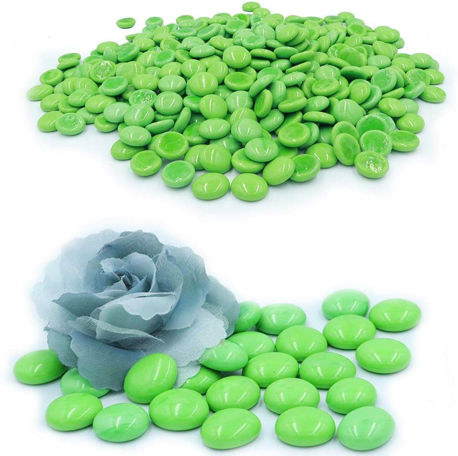 Flat Glass Marbles for Vases 5 LB Green Decorative Stone Etsy