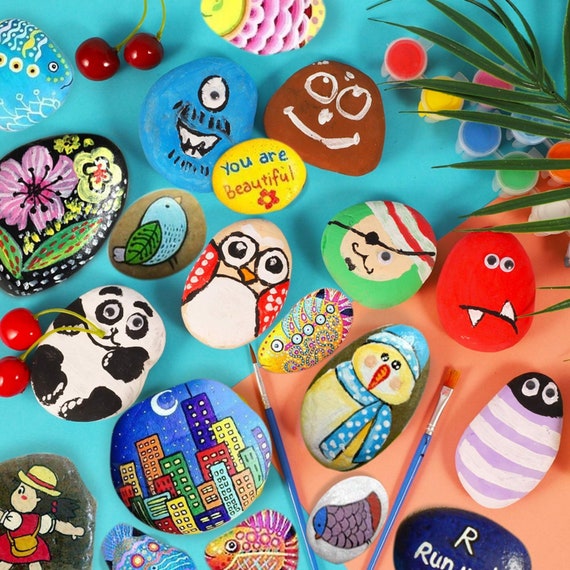 12 Extra-Large Rocks for Painting – Multi-Colored Craft Rock Painting  Stones, 10 CM - 12 CM Smooth and Flat, Non-Porous Painting Rocks, 100%  Natural River Rocks for Mandala and Kindness Stones : : Home