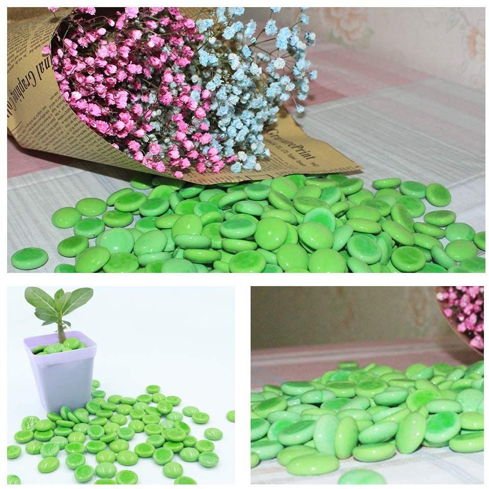 Flat Glass Marbles for Vases 5 LB Green Decorative Stone Etsy