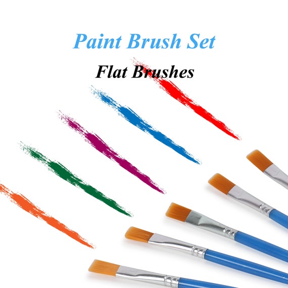 Bulk Paint Brushes, Flat Tip, Nylon Hair Paint Brush Set for Acrylic, Oil,  Tempera & Watercolor Paints Set of 100 