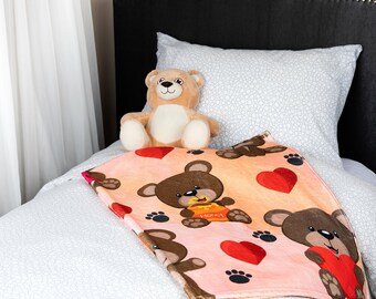 teddy bear bed throw
