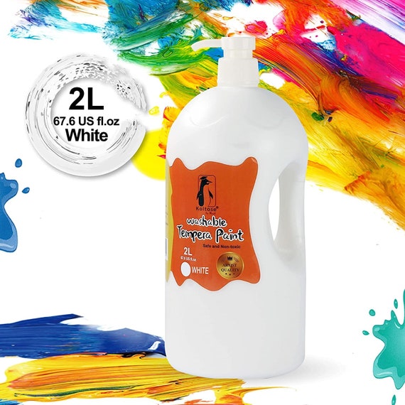 White Tempera Paint Washable & Non-toxic 2 Liter 
