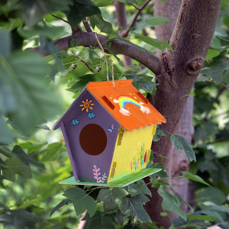 DIY Bird House Kit Includes 4 Unfinished Birdhouses to Paint Etsy