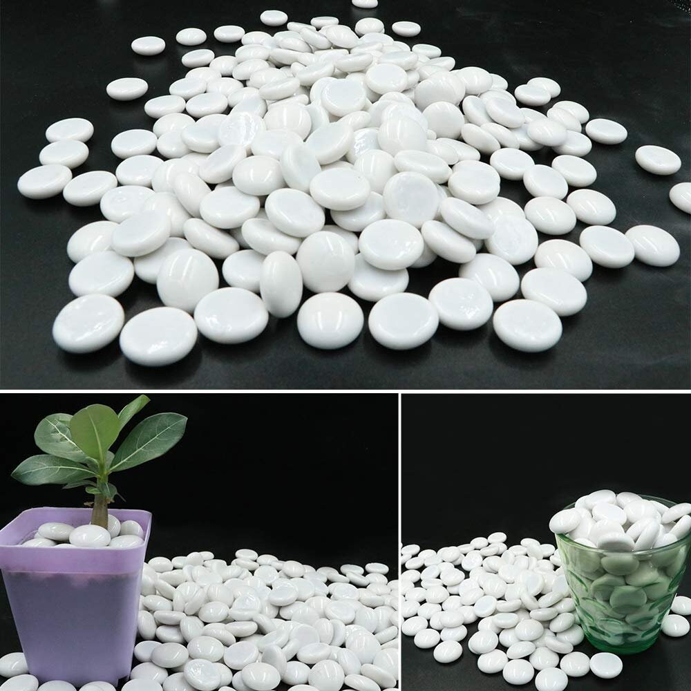 Flat Glass Marbles for Vases 5 LB White Decorative Stone Etsy