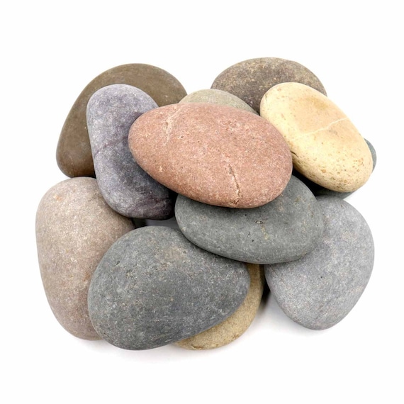 Rocks for Painting, 100% Natural Extra-large Multi-colored River Stones 3.5  4.5 Set of 12 