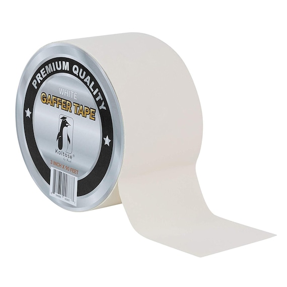 Gaffers Tape, White Cloth Tape, Heavy-duty, Non-reflective, Water