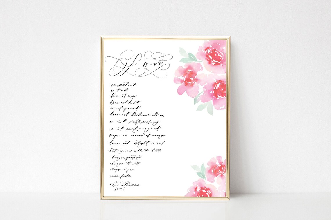 1 Corinthians 13 Scripture Sign Wedding Sign Christian Wall - Etsy