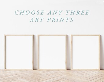 Set of 3 Art Prints, Art Print Sets, Watercolor Art, Gallery Wall Art Print, Abstract Art, Calligraphy Wall Art, Nursery Art, Kitchen Art
