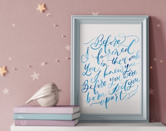 Before I Formed You in the Womb, Bible Verse Nursery Wall Art, Jeremiah 1:5, Bible Verse Wall Art, Inspirational Wall Art, Nursery Wall Art