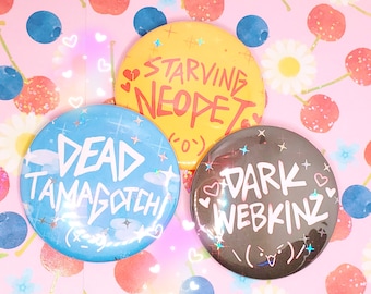 virtual pets buttons | dark webkinz | dead tamagotchi | starving neo