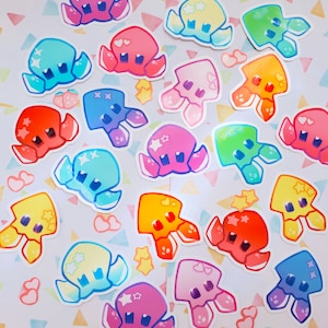 squid & octo party rainbow stickers * inkling and octoling