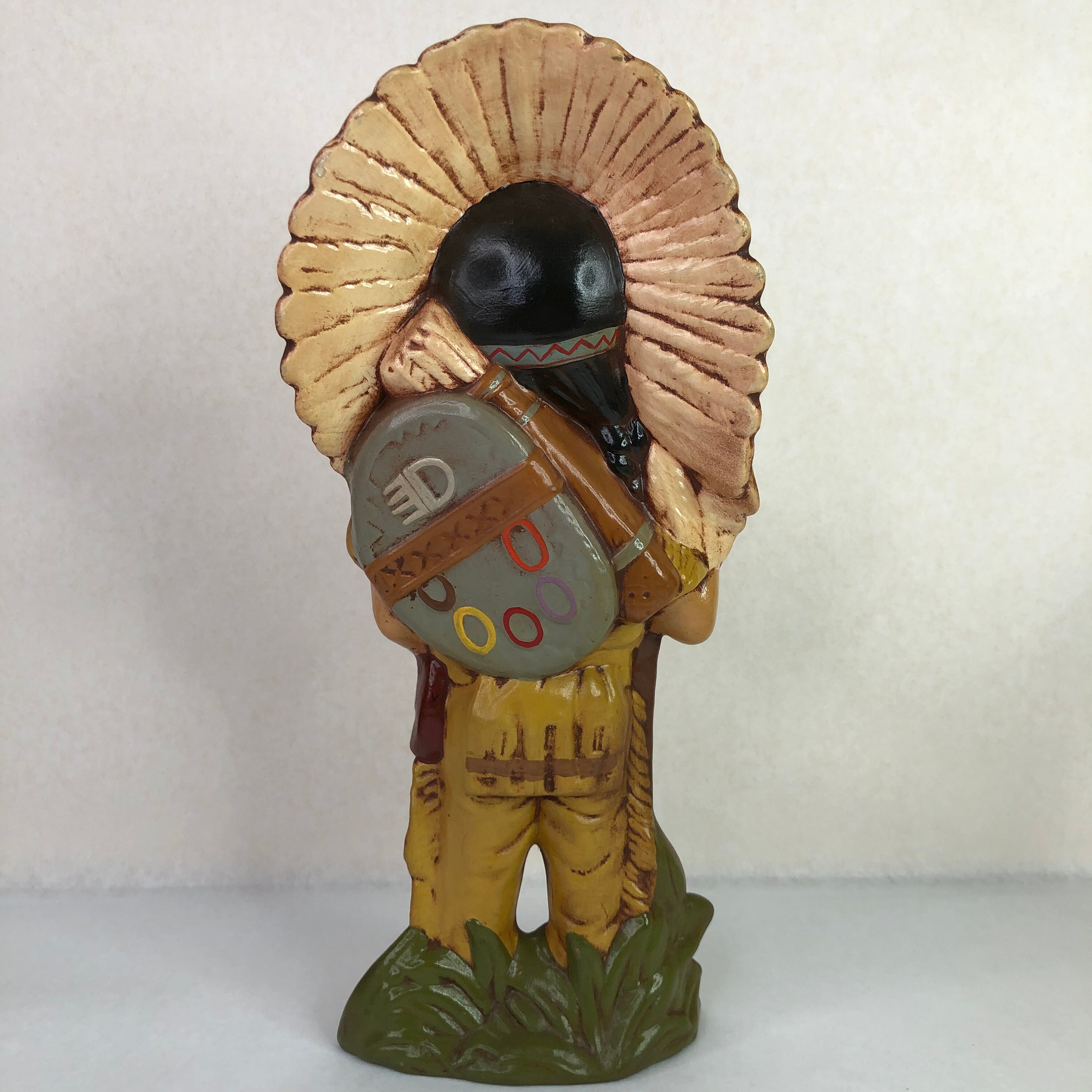 Vintage Native American Indian Chief Ceramic Hand Painted Etsy