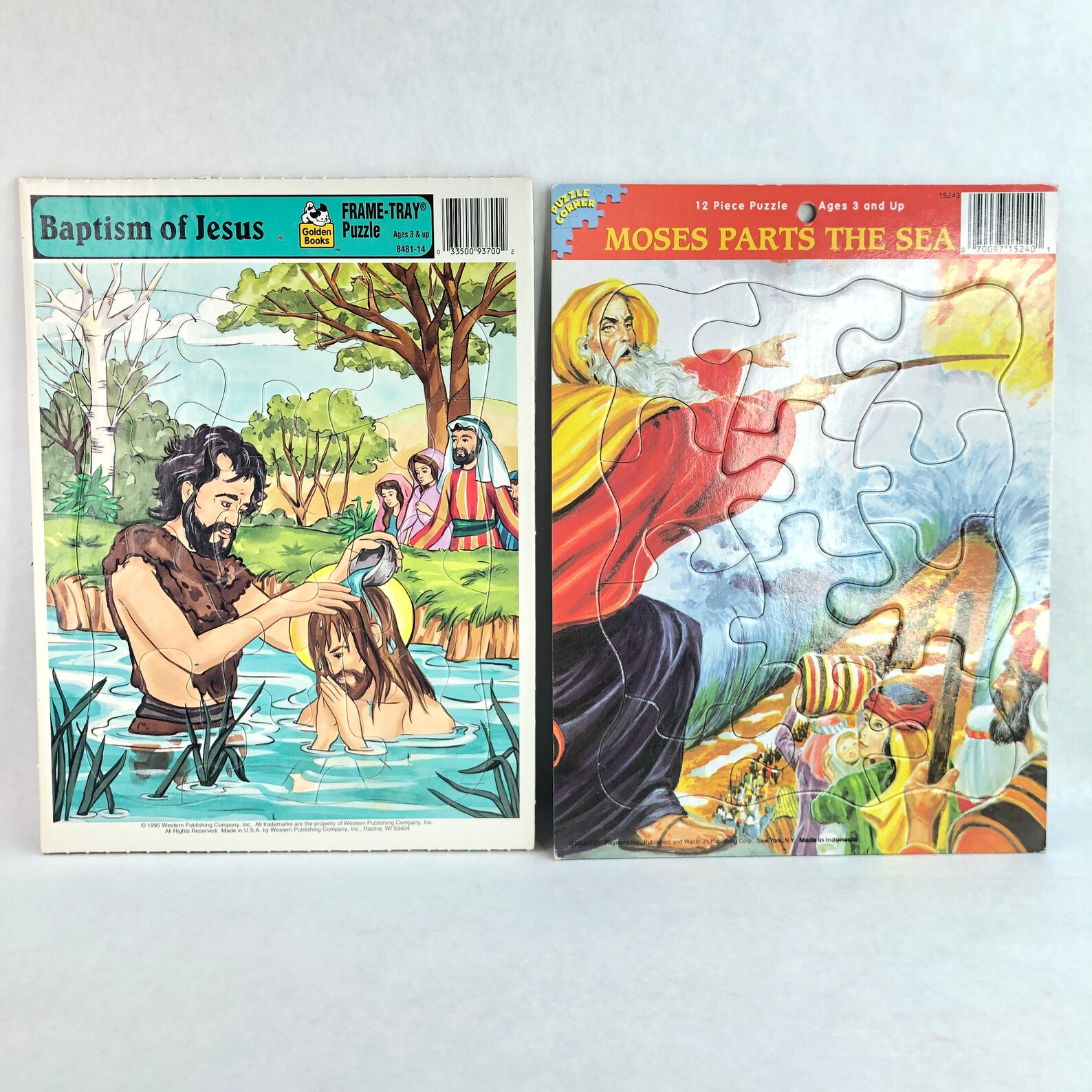 Lot of 2 Religious Childrens Jigsaw Puzzles Baptism Of Jesus Etsy