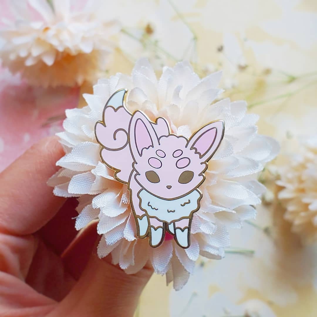Kkot Fox | Kkot Creatures | Pastel Pink Kitsune / Gumiho | Hard Enamel ...
