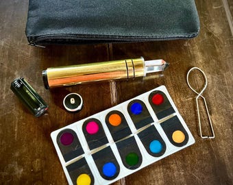 Gold Farbtherapie-Lichtstift: Chromatic Wand Farbtherapie mit Quarz Kristall Farbfiltern