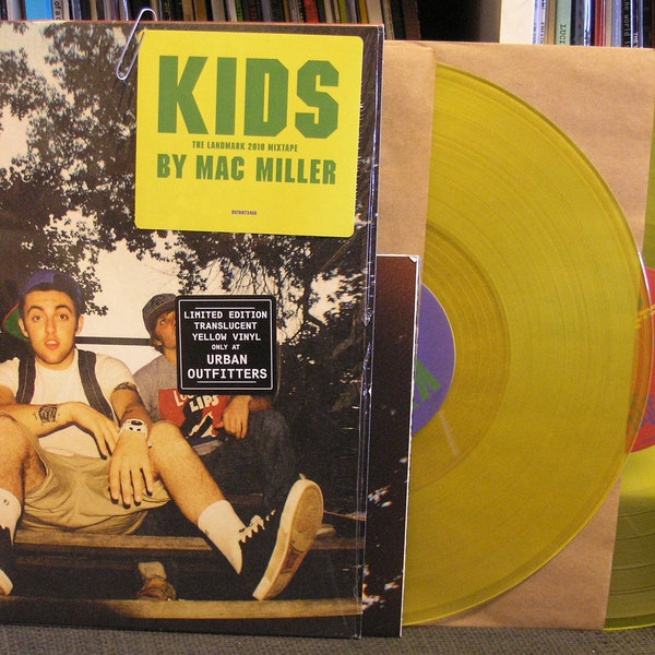 Mac Miller "K.I.D.S." Kickin' Incredibly Dope Shit 2x LP NM in shrink (Clear Yellow w/White Smoke Vinyl) (Includes Poster) (Out of Print)