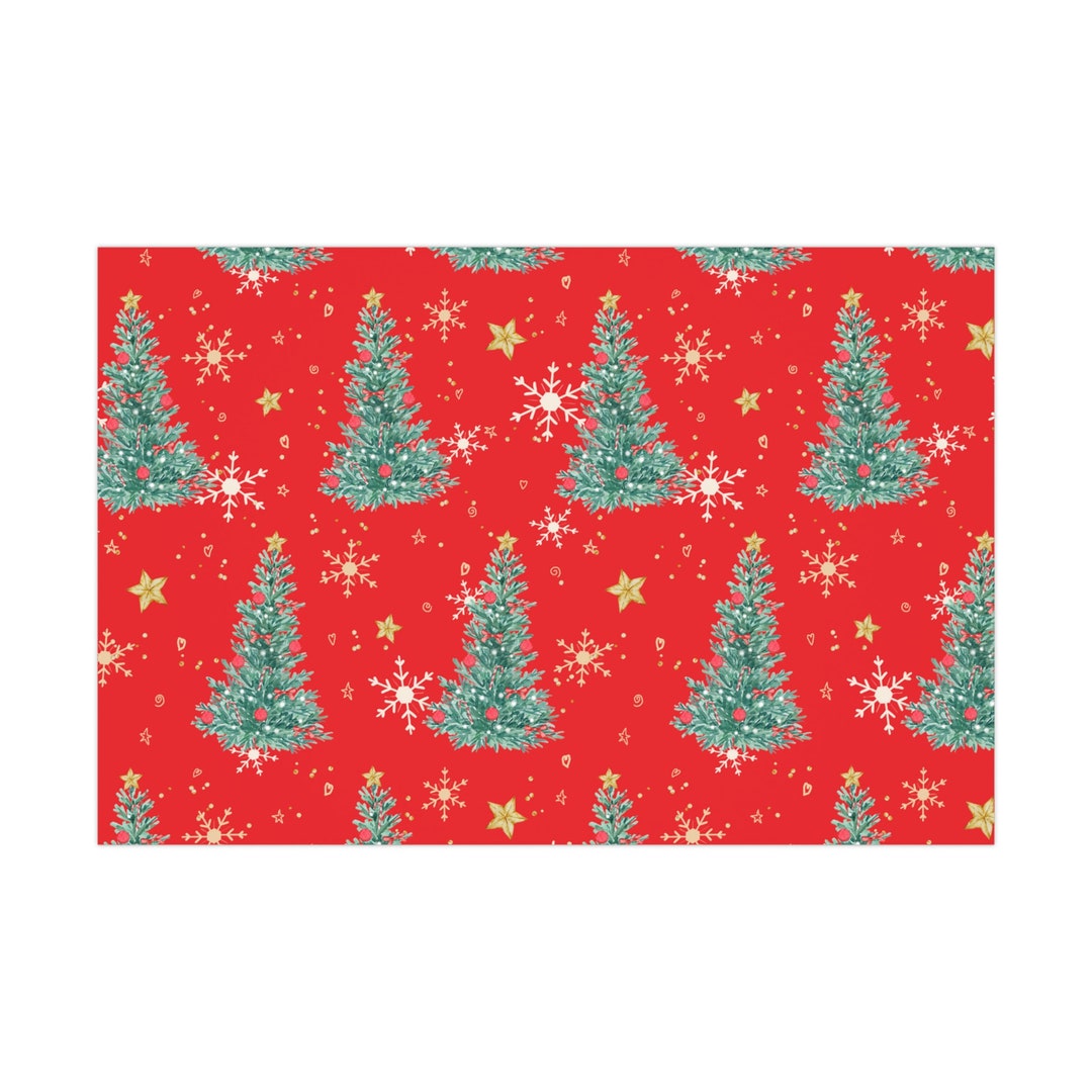 Christmas Tree Gift Wrap Paper Etsy