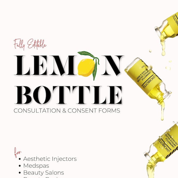 LEMONBOTTLE Consent and Consultation form. Lemon bottle client intake form.