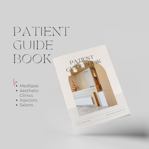 Patient guidebook for injectable treatments. Client booklet. Editable medspa brochure template. For clinics, salons, medspas, and injectors.