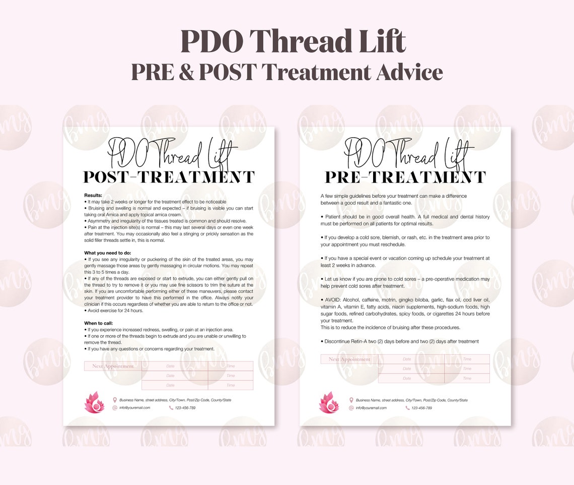 PDO Thread Lift Consultation Fully Editable Thread Lift Etsy