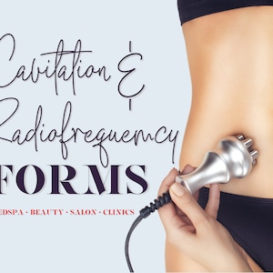 Ultrasound cavitation and radiofrequency consent & consultation forms. Client intake, consent, aftercare, body and face treatment sheets.