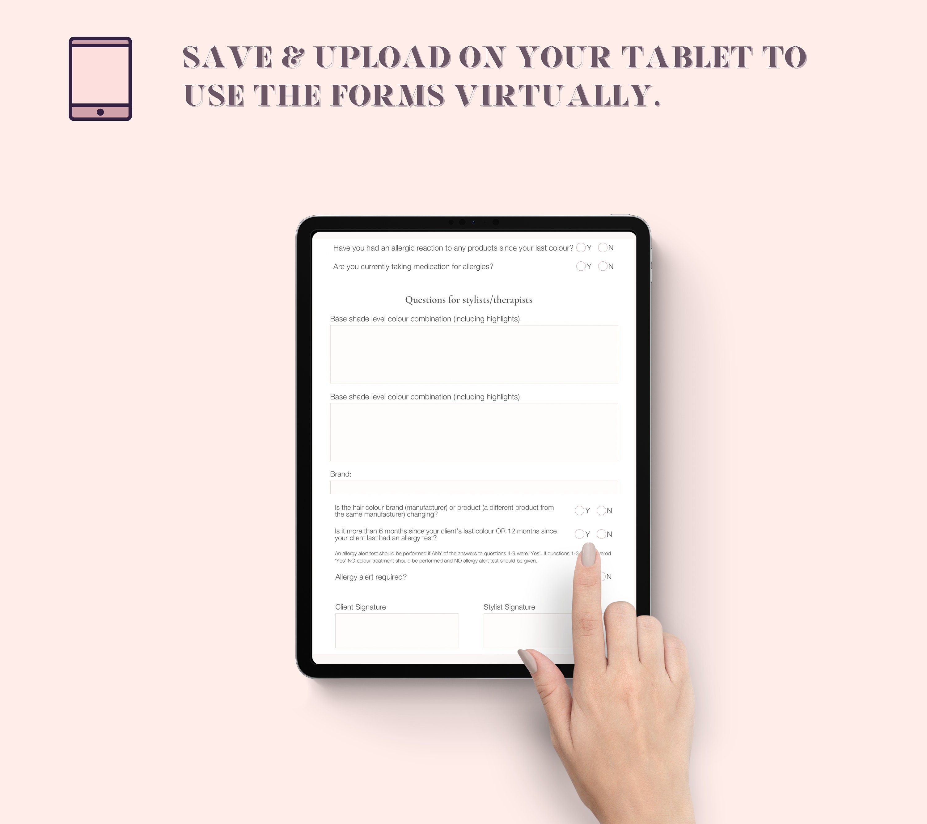 Detailed Hair Colour Patch Test Guide for Hairdressers. FULLY EDIABLE