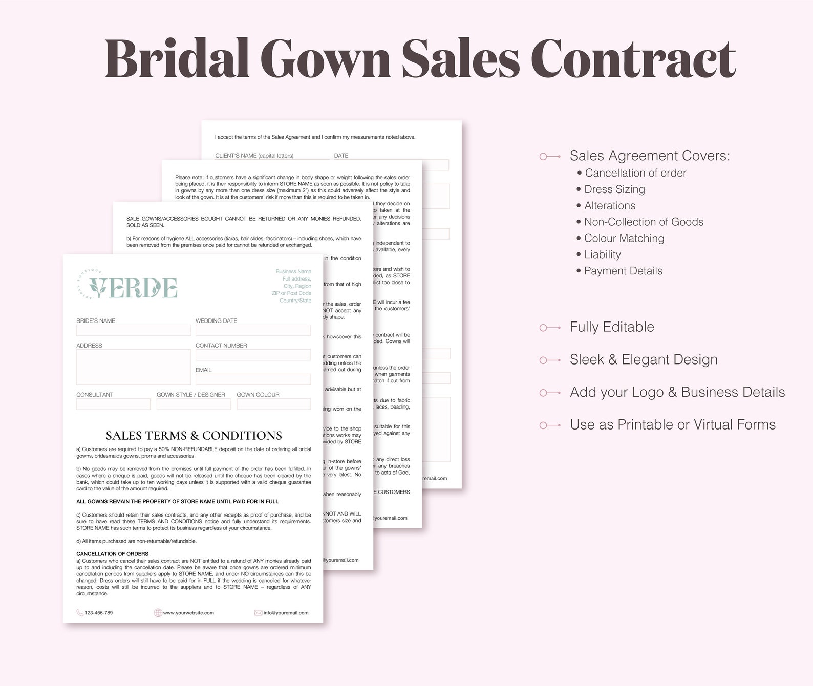Wedding Dress Sale Contract. Wedding Dress Purchase Contract. | Etsy