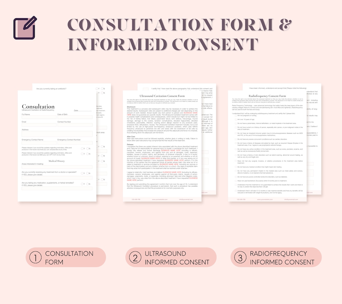 Ultrasound Cavitation and Radiofrequency Consent & Consultation Forms ...