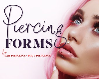 Body piercing forms. Informed consent & aftercare advice. Client intake form. Face and body piercing consent. FULLY EDITABLE