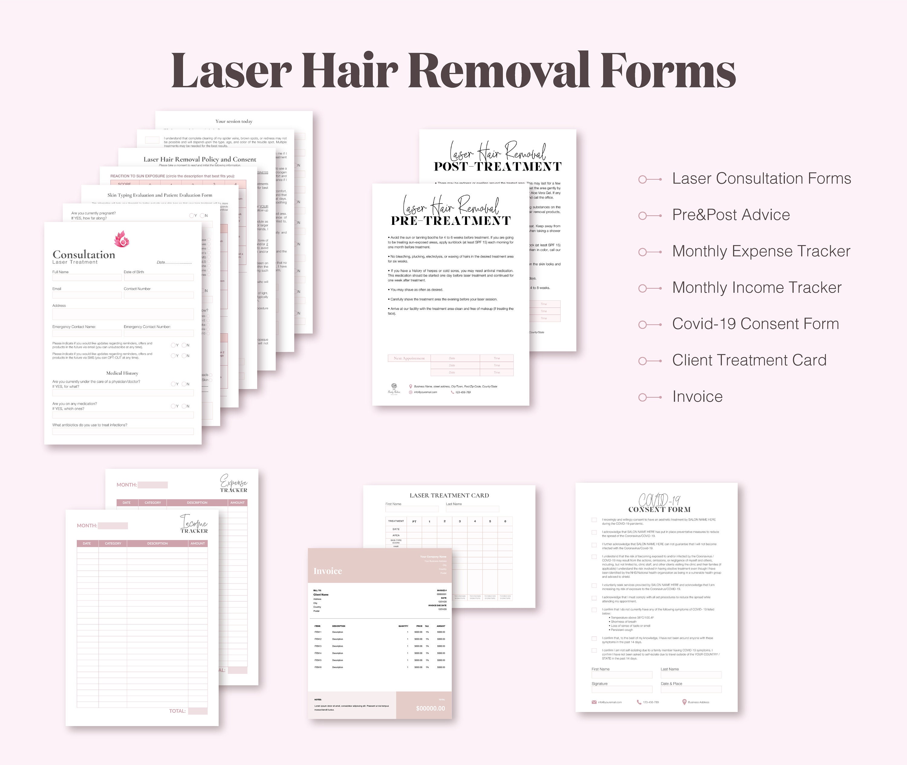 Laser Hair Removal Consultation Forms Laser Hair Removal Etsy