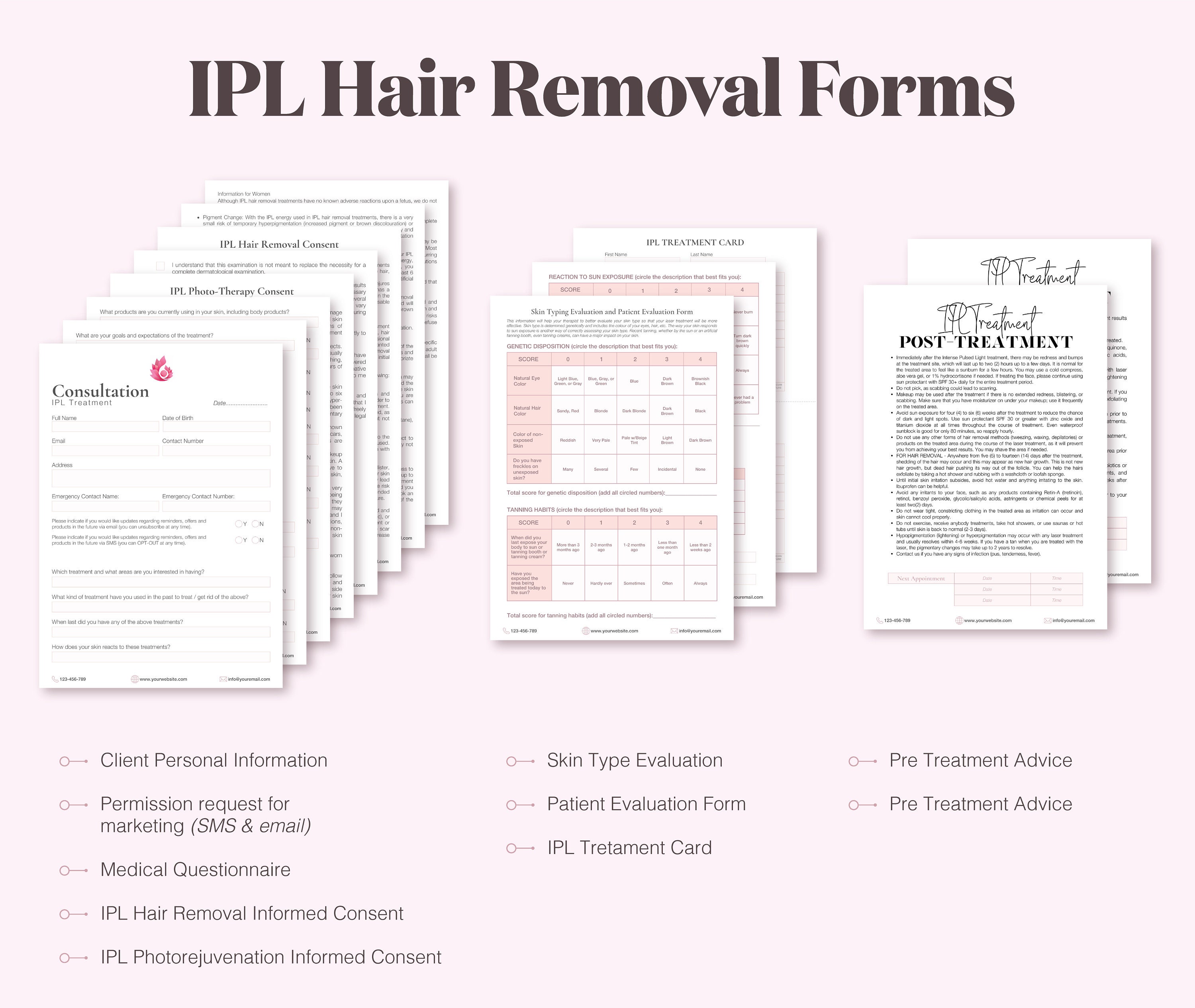 IPL Treatment Consultation Forms | Ipl Hair Removal Consent Form ...