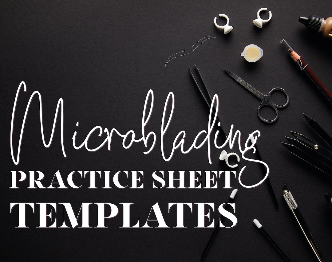 Microblading Practice Sheet | Eyebrow Tattoo Practice Sheet Template ...