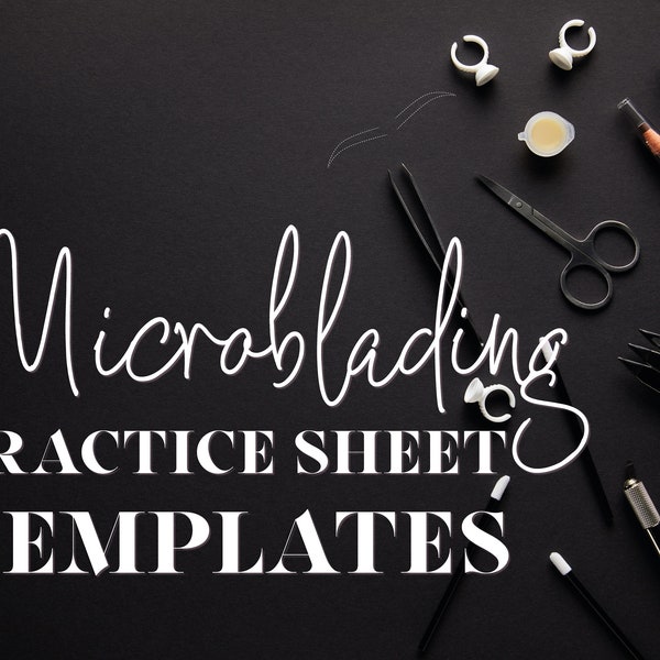 Microblading Practice Sheet | Eyebrow Tattoo Practice Sheet Template | Semi-Permanent Tattoo Eyebrow Practice Sheet