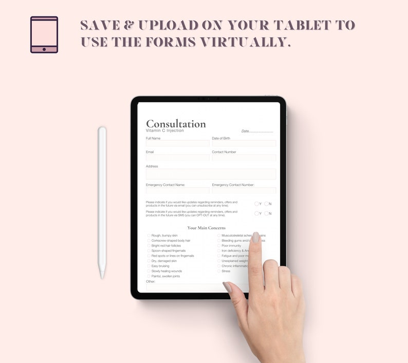 Vitamin C D3 B12 Injections Consent Form. Vitc Vit D3 Vit Etsy Australia