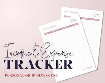 Income and Expense Tracker | Money Tracker Forms | Budget Trackers | Financial Planning Forms | PRINTABLE | Monthly Money Tracker