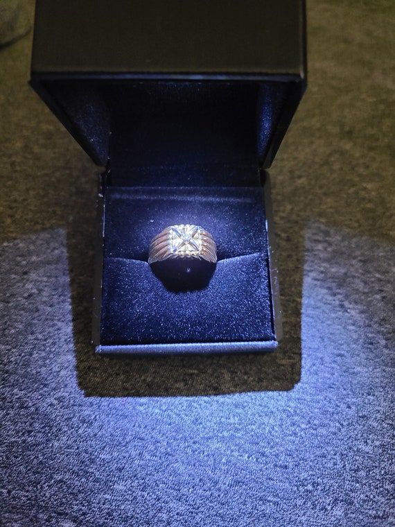 10K GOLD and DIAMOND Men's unisex Ring! Real Gold 
