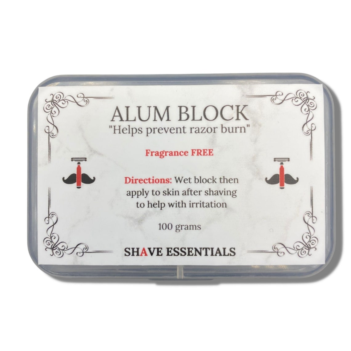 Alum Block with Case by Shave Essentials Etsy