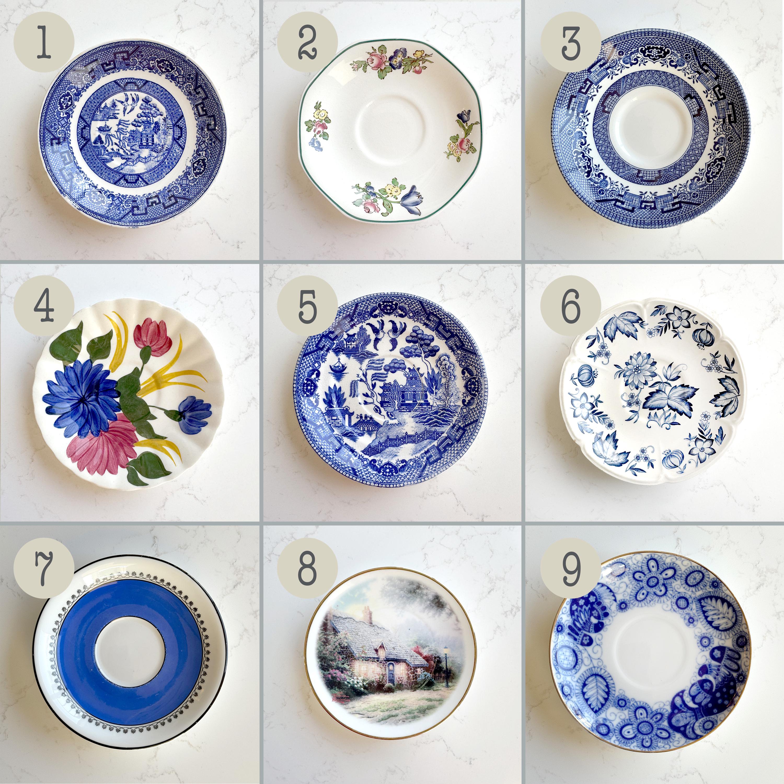 Vintage Plates Blue Floral - Etsy